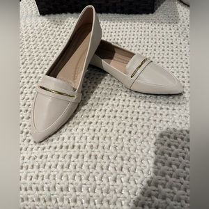 Metal Decor Point Toe Flat Loafers